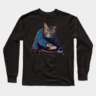 Cat DJ Rhythm Long Sleeve T-Shirt